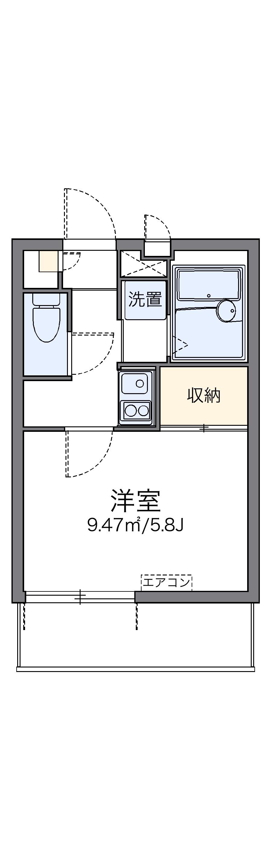 レオパレスSKY I(1K/1階)の間取り写真
