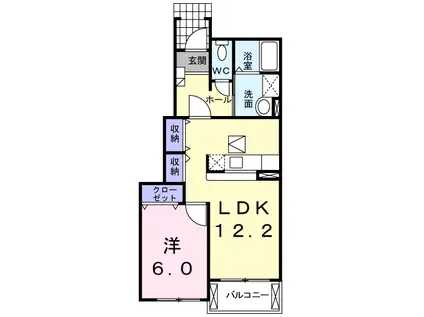 ラ・フォレスタRYU・H(1LDK/1階)の間取り写真