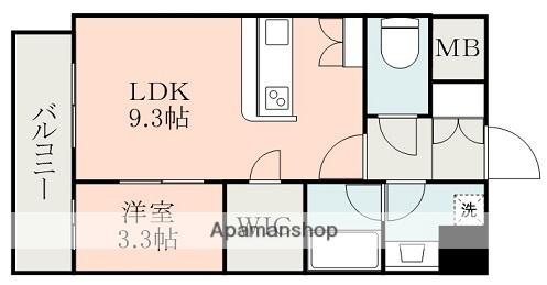 ソフィア九品寺(1LDK/6階)の間取り写真