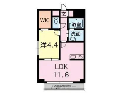 ドルチェ新町(1LDK/6階)の間取り写真