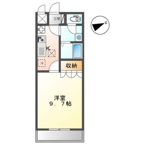 SUN FOREST(1K/1階)の間取り写真