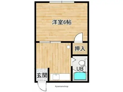 ラピタ大江(1K/2階)の間取り写真