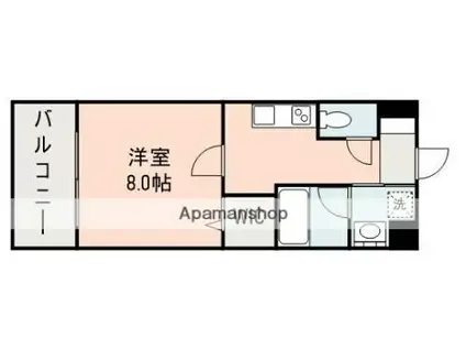 PRELUDE新町(1K/9階)の間取り写真