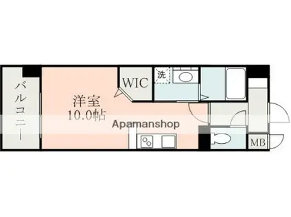 PUPPYS新町北(ワンルーム/2階)の間取り写真