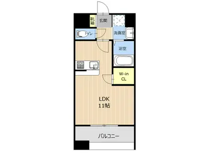 LIBTH味噌天神(ワンルーム/11階)の間取り写真
