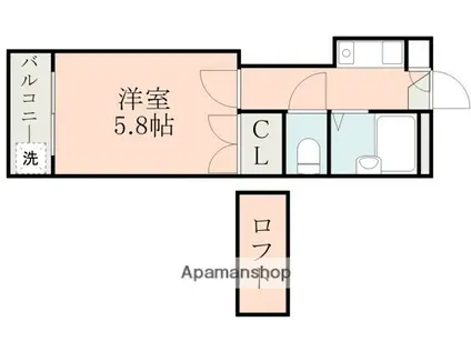 レオパレス西子飼(1K/2階)の間取り写真