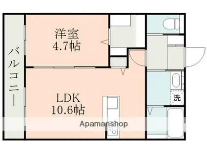 ドゥ・アンディオール小島(1LDK/1階)の間取り写真