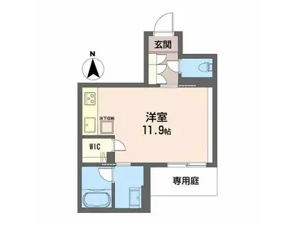 SHAMAISON新町T.H(ワンルーム/1階)の間取り写真