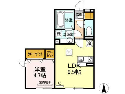 コンフィデンスK.S近見(1LDK/1階)の間取り写真