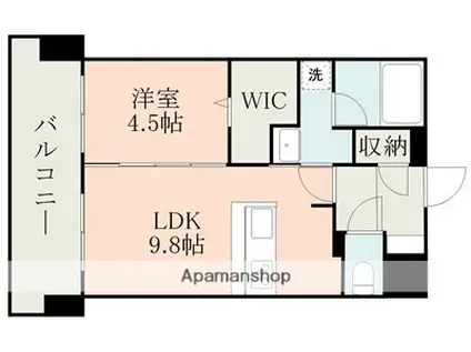 ラ・シック新町(1LDK/10階)の間取り写真