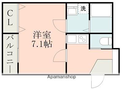 サイエンス吉富(1K/2階)の間取り写真