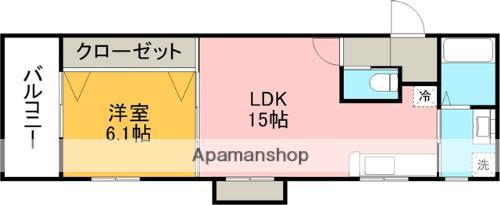 アルテミス帯山(1LDK/2階)の間取り写真