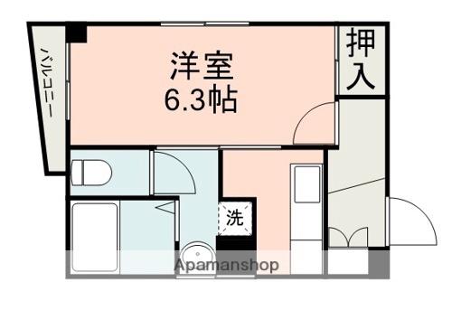 島中ビル(1K/2階)の間取り写真