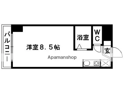 ルフェール熊本通町(ワンルーム/2階)の間取り写真