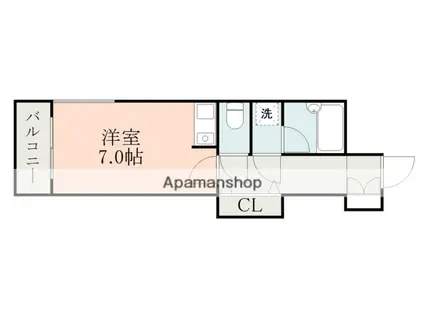 ライオンズマンション熊本中央(ワンルーム/9階)の間取り写真