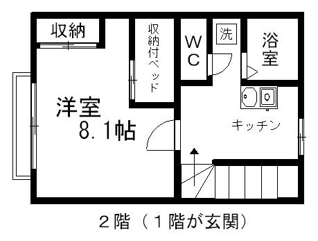 レオパレス新土河原Ⅱ(1K/2階)の間取り写真