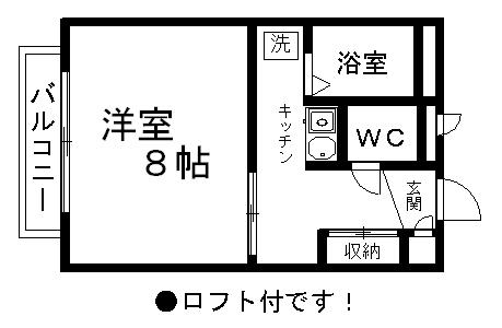 レオパレスUCHIKOSHI(1K/3階)の間取り写真