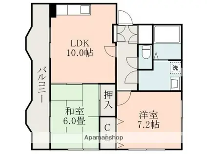 オーセンティック室園イースト(2LDK/3階)の間取り写真