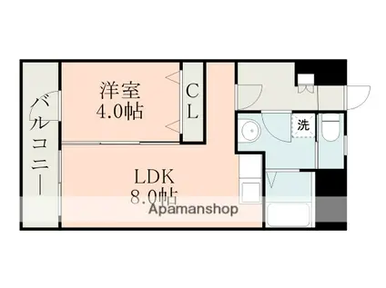 ライズ神水(1LDK/6階)の間取り写真