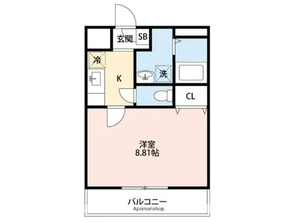 SERES長嶺(1K/3階)の間取り写真