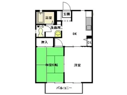 アネックス新小路(2DK/1階)の間取り写真