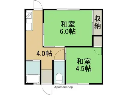 メゾン・ひかり(2K/1階)の間取り写真