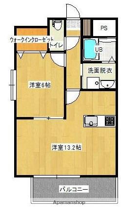 緒方ビル(1LDK/4階)の間取り写真