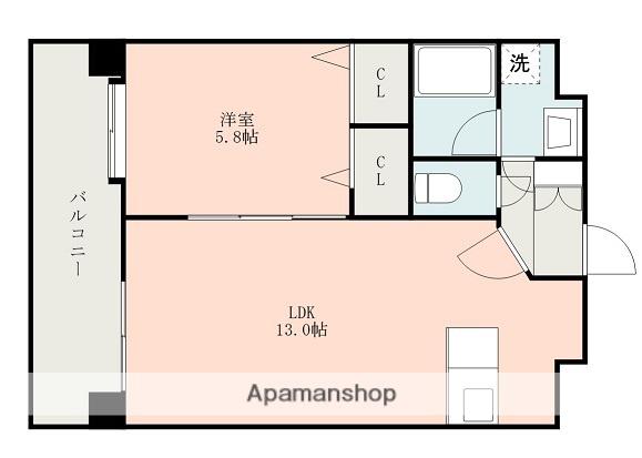 クレストリー長嶺南(1LDK/6階)の間取り写真