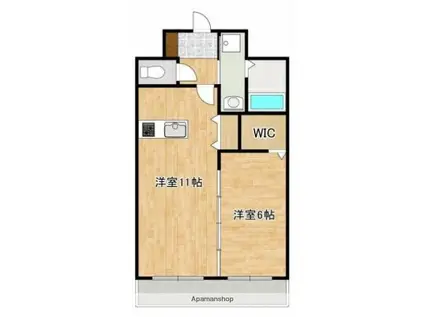 グレイスフル光の森(1LDK/1階)の間取り写真