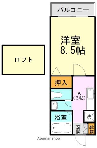 ロイヤルハイツ上熊本(1K/5階)の間取り写真