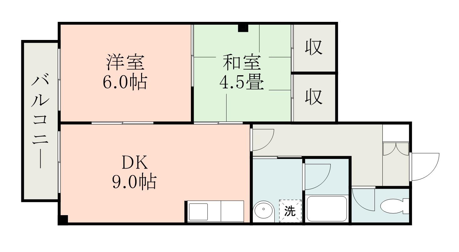 メゾンビスタ(2DK/3階)の間取り写真