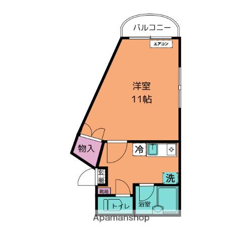 ロフティ尾の上(1K/3階)の間取り写真