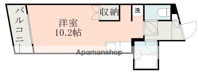 メイン熊大北(ワンルーム/3階)の間取り写真