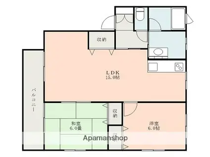 コーポヒロNO.1(2LDK/1階)の間取り写真