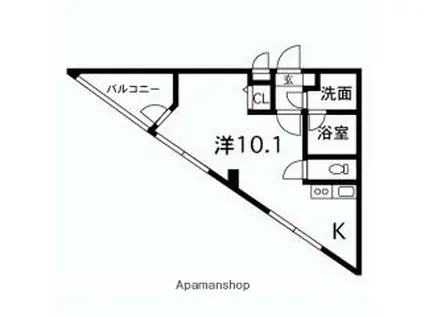 ビルド・ケアⅣ(ワンルーム/3階)の間取り写真