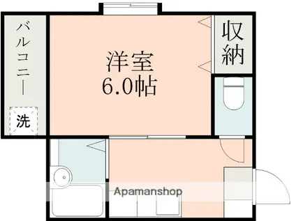 ホワイトハウス(1K/2階)の間取り写真