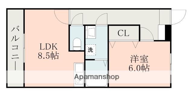 グランドステージ城南(1LDK/4階)の間取り写真