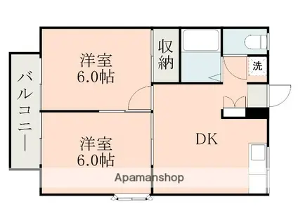 エステートピアU8(2DK/2階)の間取り写真