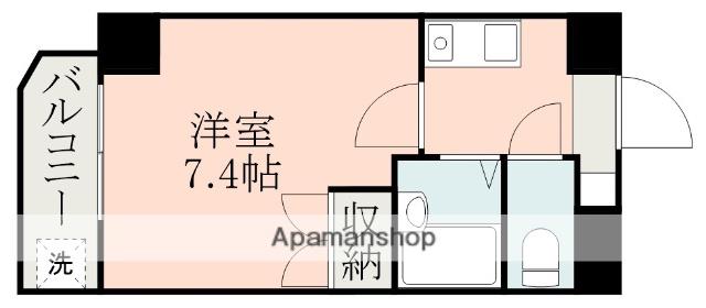 アビタシオン黒髪(1K/3階)の間取り写真