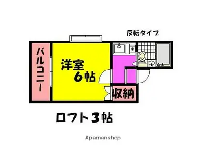 レオパレス尾ノ上(ワンルーム/2階)の間取り写真