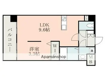 QREST熊大病院前(1LDK/7階)の間取り写真