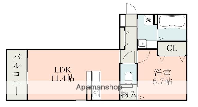 フェリオ・ウーノ(1LDK/1階)の間取り写真