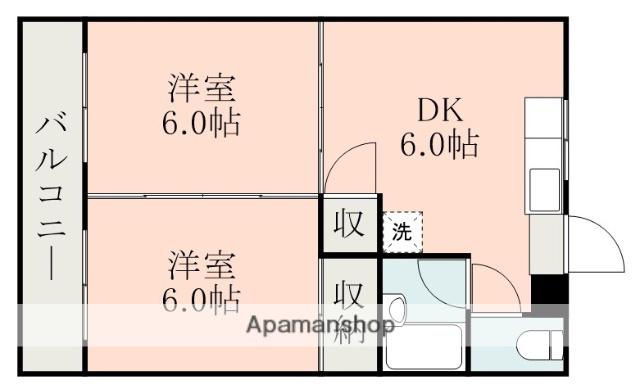 モイセスホワイトリバー(2DK/2階)の間取り写真