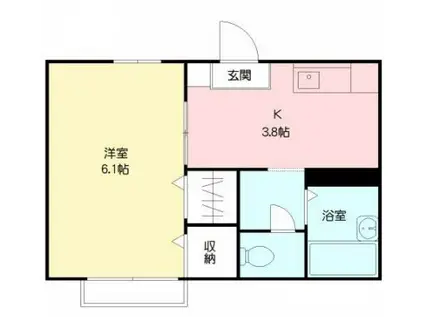 ディアス新町(1K/1階)の間取り写真