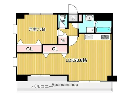 グリーンヒルズ菊陽(1LDK/4階)の間取り写真