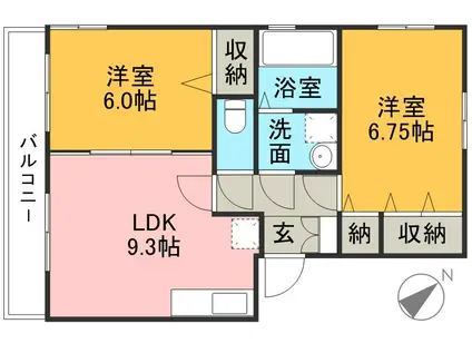 エスペランサ(2LDK/1階)の間取り写真