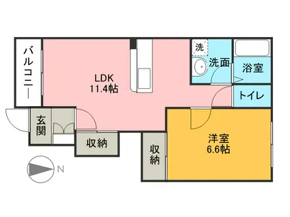 クレストール(1LDK/1階)の間取り写真