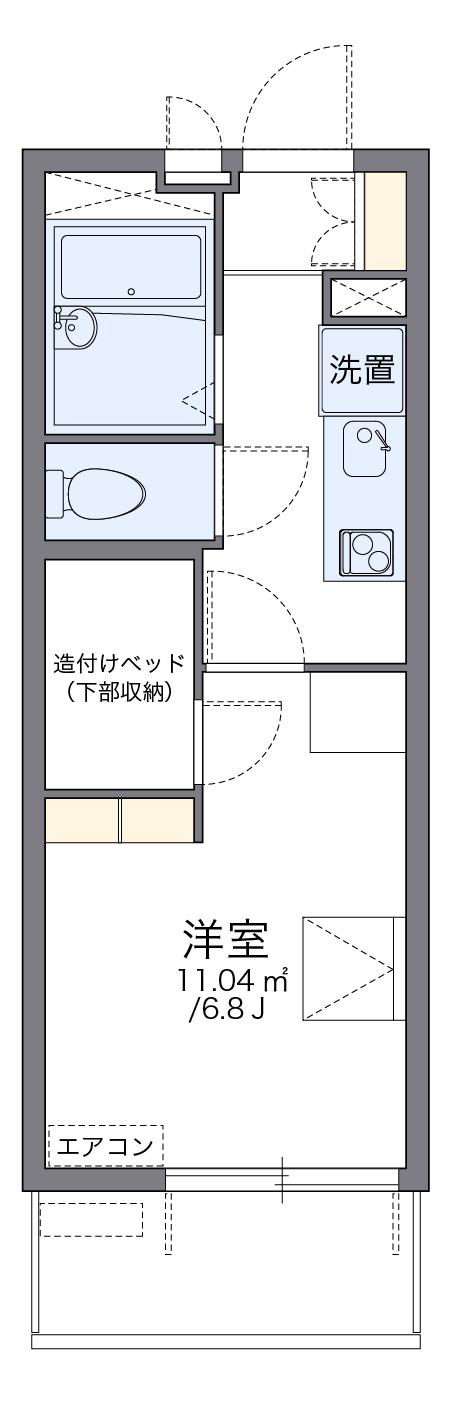 レオパレスたまゆら(1K/4階)の間取り写真