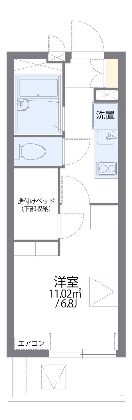 レオパレスひご坪井(1K/1階)の間取り写真