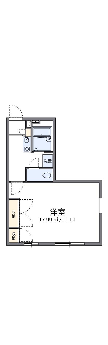 レオパレス建山壱番館(1K/1階)の間取り写真
